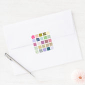 Rainbow-gekachelte Quadrate Quadratischer Aufkleber (Umschlag)