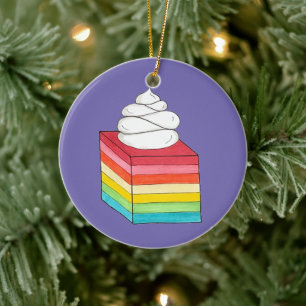 Rainbow Gelatine Salad Dessert Keramik Ornament