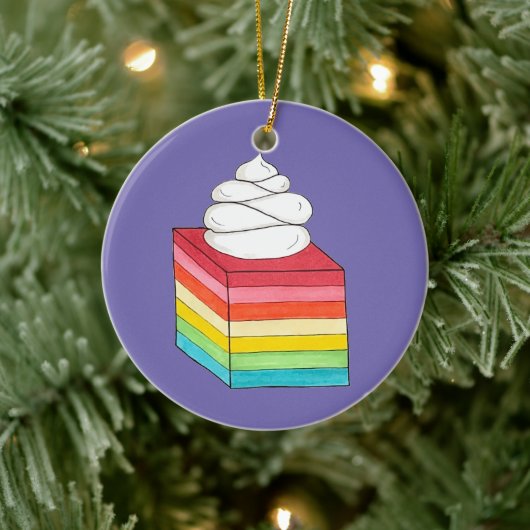 Rainbow Gelatine Salad Dessert Keramik Ornament (Baum)