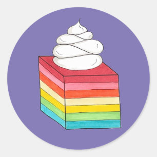 Rainbow Gelatine Salad Dessert Runder Aufkleber