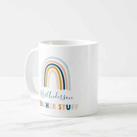 Rainbow-Gelb personalisierte Schleimhaut niedliche Kaffeetasse (Vorderseite Links)