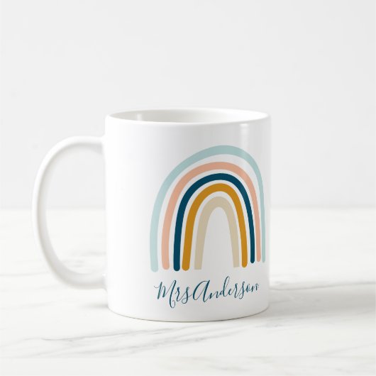 Rainbow-Gelb personalisiertes Mug-süßes Geschenk Kaffeetasse (Links)