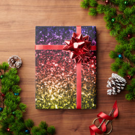 Rainbow-gelb, rot, lila Glitzer Glitzern V2 Geschenkpapier