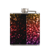 Rainbow-gelbe rote lila Glitzern Persönlich Flachmann (Rückseite)