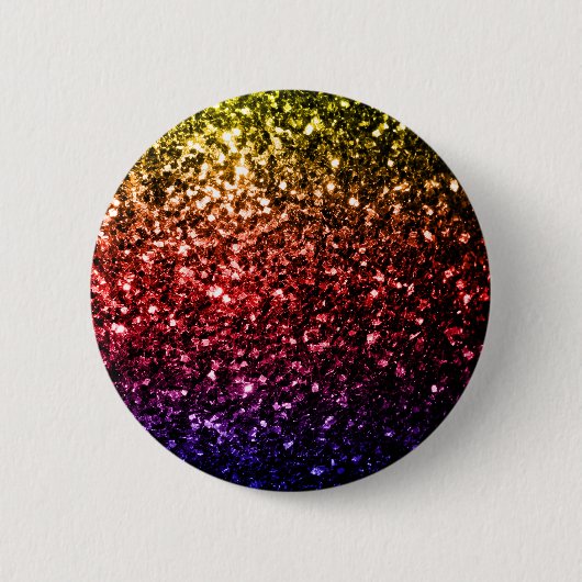 Rainbow-gelbe rote lila Imitate Glitzer Glitzern Button (Vorderseite)