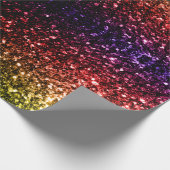 Rainbow-gelbe rote lila Imitate Glitzer Glitzern Geschenkpapier (Ecke)