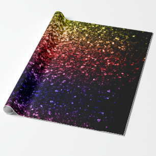 Rainbow-gelbe rote lila Imitate Glitzer Glitzern Geschenkpapier