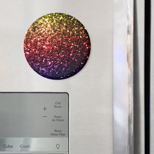Rainbow-gelbe rote lila Imitate Glitzer Glitzern Magnet (In Situ (Kühlschrank))
