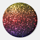 Rainbow-gelbe rote lila Imitate Glitzer Glitzern Magnet (Vorne)