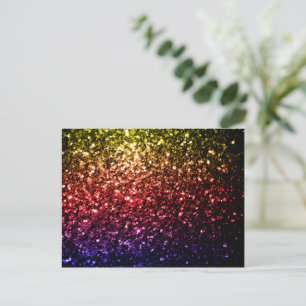 Rainbow-gelbe rote lila Imitate Glitzer Glitzern Postkarte