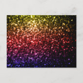 Rainbow-gelbe rote lila Imitate Glitzer Glitzern Postkarte (Vorderseite)