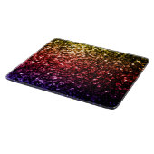 Rainbow-gelbe rote lila Imitate Glitzer Glitzern Schneidebrett (Ecke)