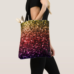 Rainbow-gelbe rote lila Imitate Glitzer Glitzern Tasche