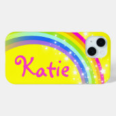 Rainbow-Gelber Himmel und Sterne individuelle Name Case-Mate iPhone Hülle (Rückseite (Horizontal))