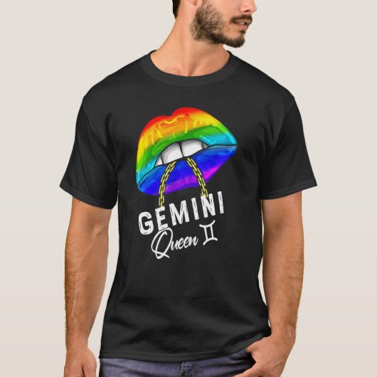 Rainbow Gemini Queen Lips T-Shirt (Vorderseite)