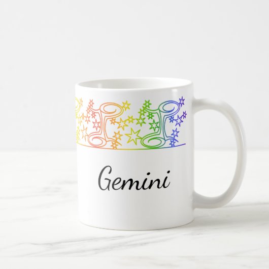 Rainbow Gemini Sign Personalisierte Mug Kaffeetasse (Rechts)