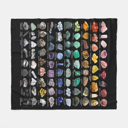 Rainbow Gems Crystal Collection Chart Fall Medium Fleecedecke (Vorderseite (Horizontal))