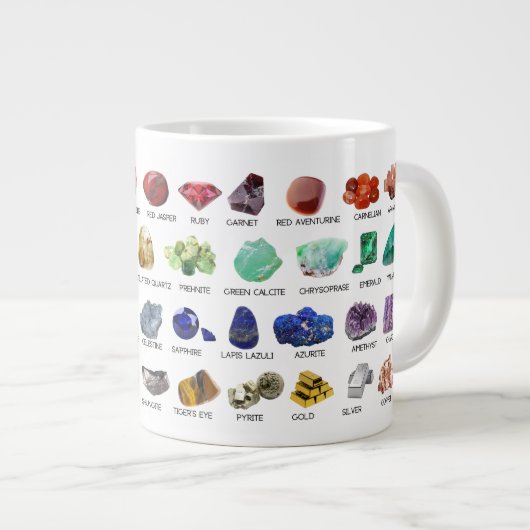 Rainbow Gems Crystal Collection Chart Guide 20oz Jumbo-Tasse (Vorderseite Rechts)