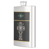 Rainbow Gemstone Cross Brooch Flachmann (Links)