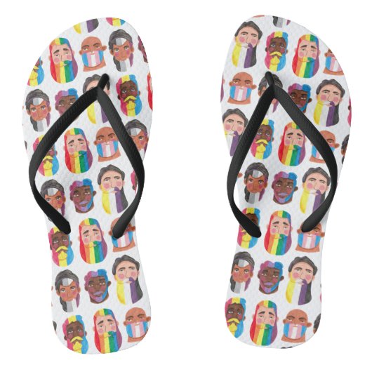 Rainbow Gender Flags Beard Men Badesandalen (Fußbett)