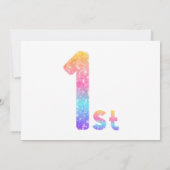 Rainbow Gender Neutral 1. Geburtstag Foto Einladung (Rückseite)