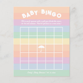 Rainbow Gender Neutral Baby Shower Bingo Game