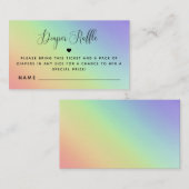 Rainbow Gender Neutral Baby Shower Diaper Raffle E Begleitkarte (Vorne/Hinten)