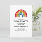Rainbow Gender Neutral Baby Shower Einladung (Stehend Vorderseite)