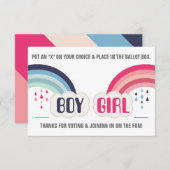 RAINBOW GENDER REVEAL ABSTIMMUNGSBALLOT Einladung (Vorne/Hinten)