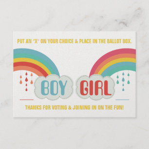 RAINBOW GENDER REVEAL ABSTIMMUNGSBALLOT Einladung