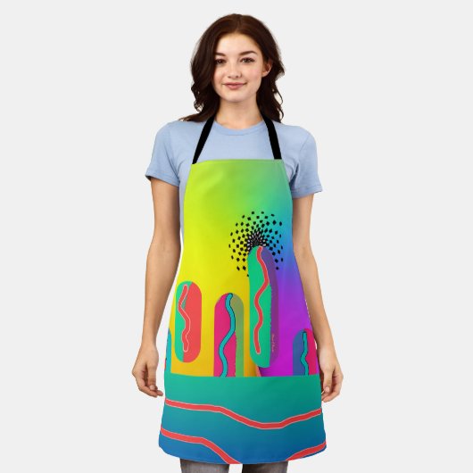Rainbow Geo Bold Medium Schürze (Getragen)