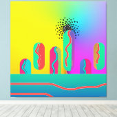 Rainbow Geo Spektakulär Leinwanddruck (Insitu (Holzboden))