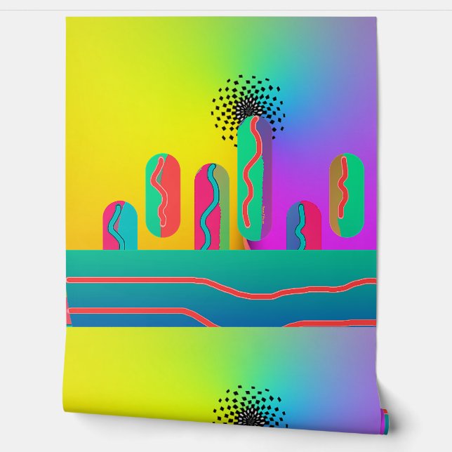 Rainbow Geo Spektakuläre Printwerbung Tapete (Abrollen)