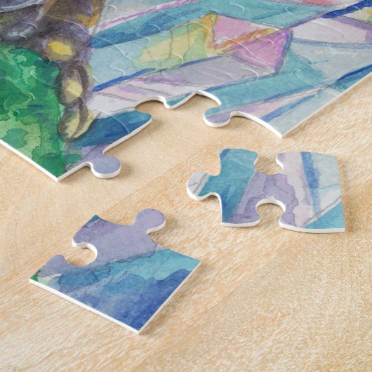 Rainbow Geode Toad Aquarellkunst Puzzle (Seite)