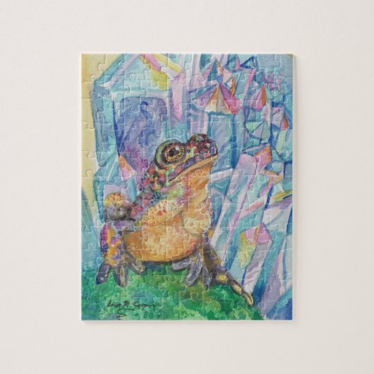 Rainbow Geode Toad Aquarellkunst Puzzle (Vertikal)