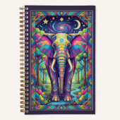 Rainbow Geometric Elephant Cosmic Forest Journal Notizblock (Vorderseite)