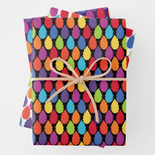 Rainbow Geometric Leaf Pattern Geschenkpapier Set (Beispiel)