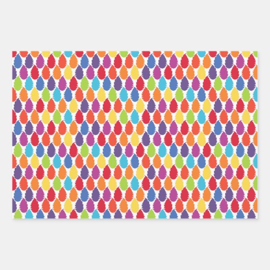 Rainbow Geometric Leaf Pattern Geschenkpapier Set (Vorderseite 2)
