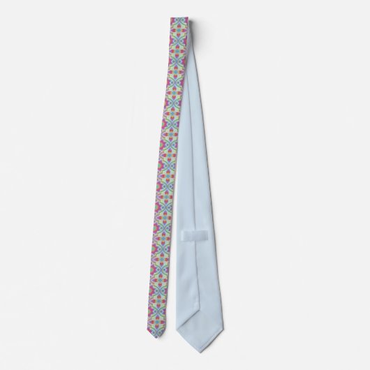 Rainbow Geometric Pattern Necktie Krawatte (Rückseite)