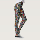 Rainbow Geometric Pinwheel Muster auf schwarz Leggings (Rechts)