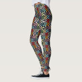 Rainbow Geometric Pinwheel Muster auf schwarz Leggings (Links)