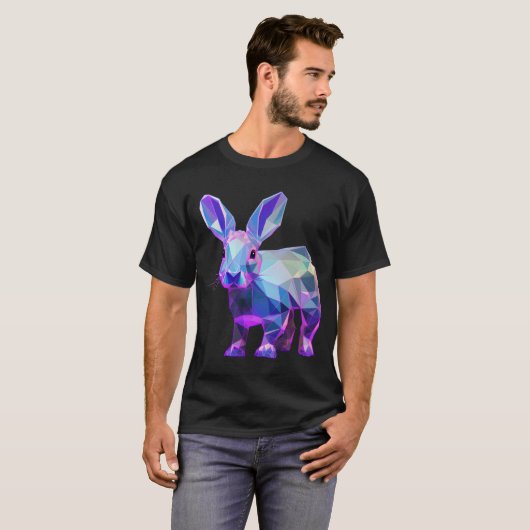 Rainbow Geometric Rabbit T-Shirt (Vorne ganz)