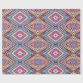 Rainbow Geometric Tribal Design Wrapping Paper Geschenkpapier (Flach)