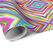 Rainbow Geometric Tribal Design Wrapping Paper Geschenkpapier (Rolleneckpunkt)