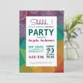 Rainbow Geometrie Mandala Überraschung Party Einla Einladung (Stehend Vorderseite)