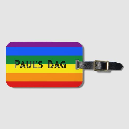 RAINBOW Gepäckanhänger TEXT KUSTOMIZE ODER PERSONI (Vorderseite (Horizontal))