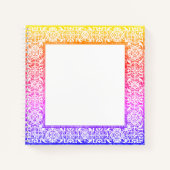 Rainbow Gerahmt Colorful Editable Boho Notizblock (Vorderseite)