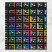 Rainbow Gerahmt Musical Squares Black Weinetikett (Einzelnes Label)
