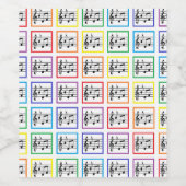 Rainbow Gerahmte Musical Squares Weinetikett (Einzelnes Label)