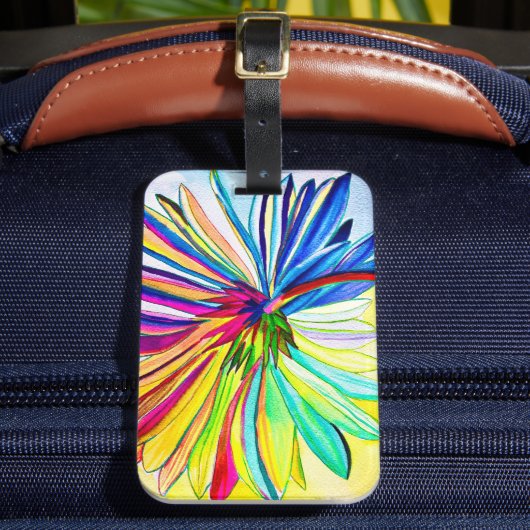 Rainbow gerbera farbenfrohe Blume Gepäckanhänger (Vorderseite Insitu 2)